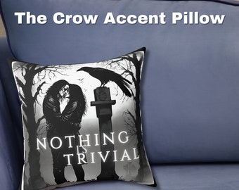 The Crow Movie Square Throw Pillow, The Crow Accent Pillow, The Crow Couch Pillow, Custom Throw Pillow, Gothic Grunge Decor