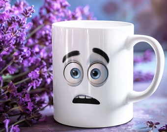 Hilarious Funny Face Mug,3D Funny Face Mug, , 3D Mug with Funny Face, 3D  Facial Expression Mug, 3D Face Mug, 3D Humorous Face Mug,