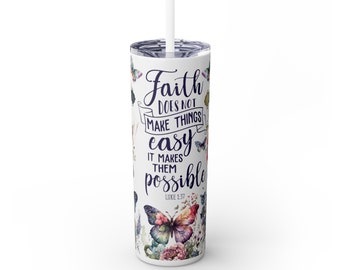 Vaso delgado de oración del Señor con pajita, 20 oz, Vaso de versículo bíblico, Vaso cristiano, Vaso religioso, Vaso bíblico