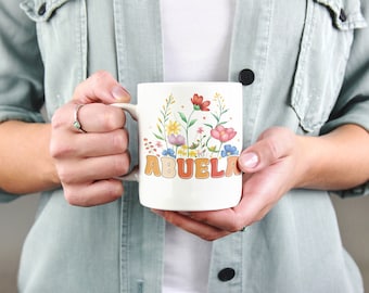 ABUELA" Floral Mug for Mother's Day!Abuela Coffee Mug, Coffee Cup for Abuelita, Abuela Gift, Mother's Day Gift, Abuela Mug,