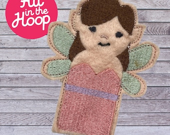 In The Hoop Fantasy Finger Puppet Fairy, Machine Embroidery Designs, Brother PES, HUS, VP3 all Formats, Easy Tutorial Included ITH