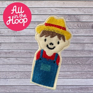 In The Hoop Farm Puppet Farm Boy, Machine Embroidery Designs, Brother PES, HUS, VP3 all Formats, Easy Tutorial Included ITH
