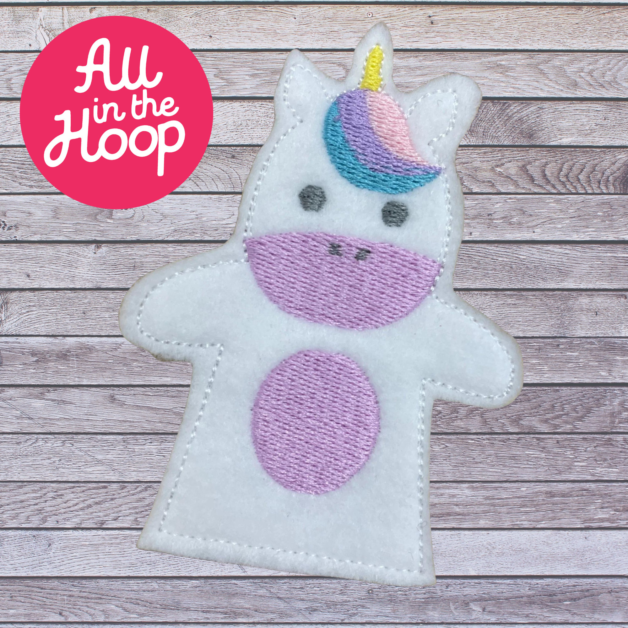 In the Hoop Finger Puppet Unicorn, Machine Embroidery Designs, Brother ...