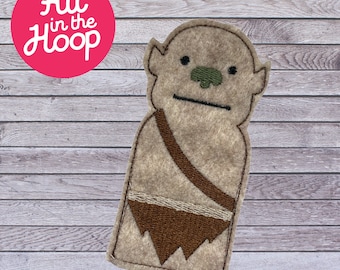In The Hoop Fantasy Finger Puppet Ogre, Machine Embroidery Designs, Brother PES, HUS, VP3 all Formats, Easy Tutorial Included ITH