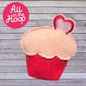 In The Hoop Cutie Puff Cupcake 3, Machine Embroidery Designs, Brother PES,HUS, VP3 all Formats,Easy Tutorial Included ITH