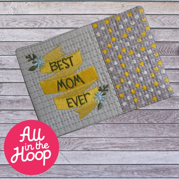 Beste Mama überhaupt Becher Teppich für Maschinenstickerei Quilted, In the Hoop Stickmuster, 13x18 Stickrahmen, Brother PES, HUS, VP3 alle Formate, Easy Fun