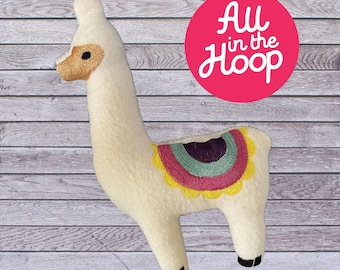 In The Hoop Llama Stuffie, Animal Stuffy Machine Embroidery Designs, Brother PES, HUS, VP3 all Formats, Easy Tutorial Included ITH