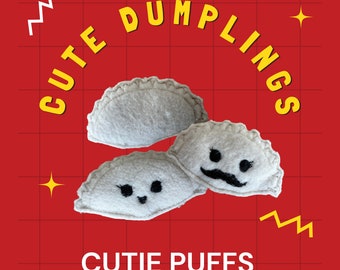 In The Hoop Cute Dumpling Faces Toy Food, Play food, Machine Embroidery Designs, Brother PES,HUS, VP3 all Formats,Easy Tutorial Included ITH
