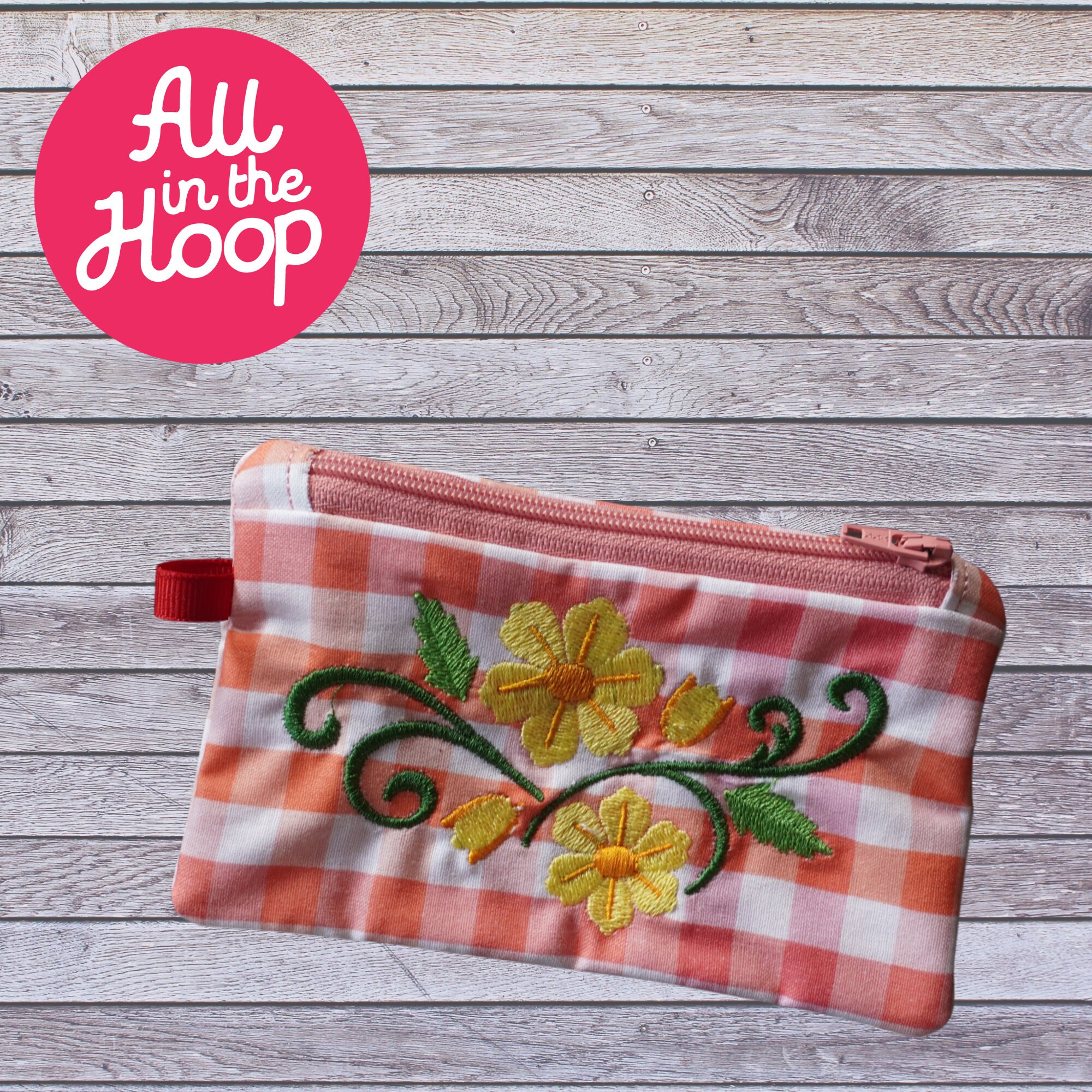 In the Hoop Zipper Bag Daffodils, Machine Embroidery Designs, Brother