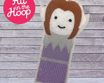 In The Hoop Fantasy Finger Puppet Elf, Machine Embroidery Designs, Brother PES, HUS, VP3 all Formats, Easy Tutorial Included ITH