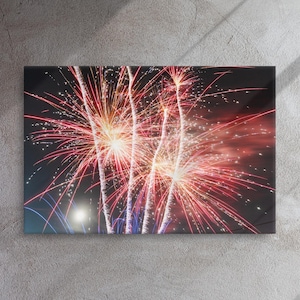 Impression sur toile « The Claw » des feux d'artifice du 4 juillet, décoration murale, art mural, cadeau espace