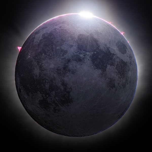 2024 Total Solar Eclipse Photo Composite Digital Download, Wall Decor, Space art, eclipse picture