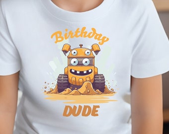 Personalisiertes Geburtstagsshirt / Bagger / Geburtstagszahl & Wunschnamen | Shirt Geburtstag | Personalisiertes T-Shirt  | Name | Zahl