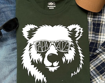 Personalized Dad T-Shirt, Bear T-Shirt, Father's Day T-Shirt, Papa Shirt, , Husband Gift, Expecting Father, Family Shirt Matching Shirts