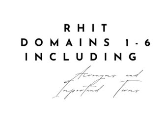 RHIT Domains 1-6, Formulas, & Terms