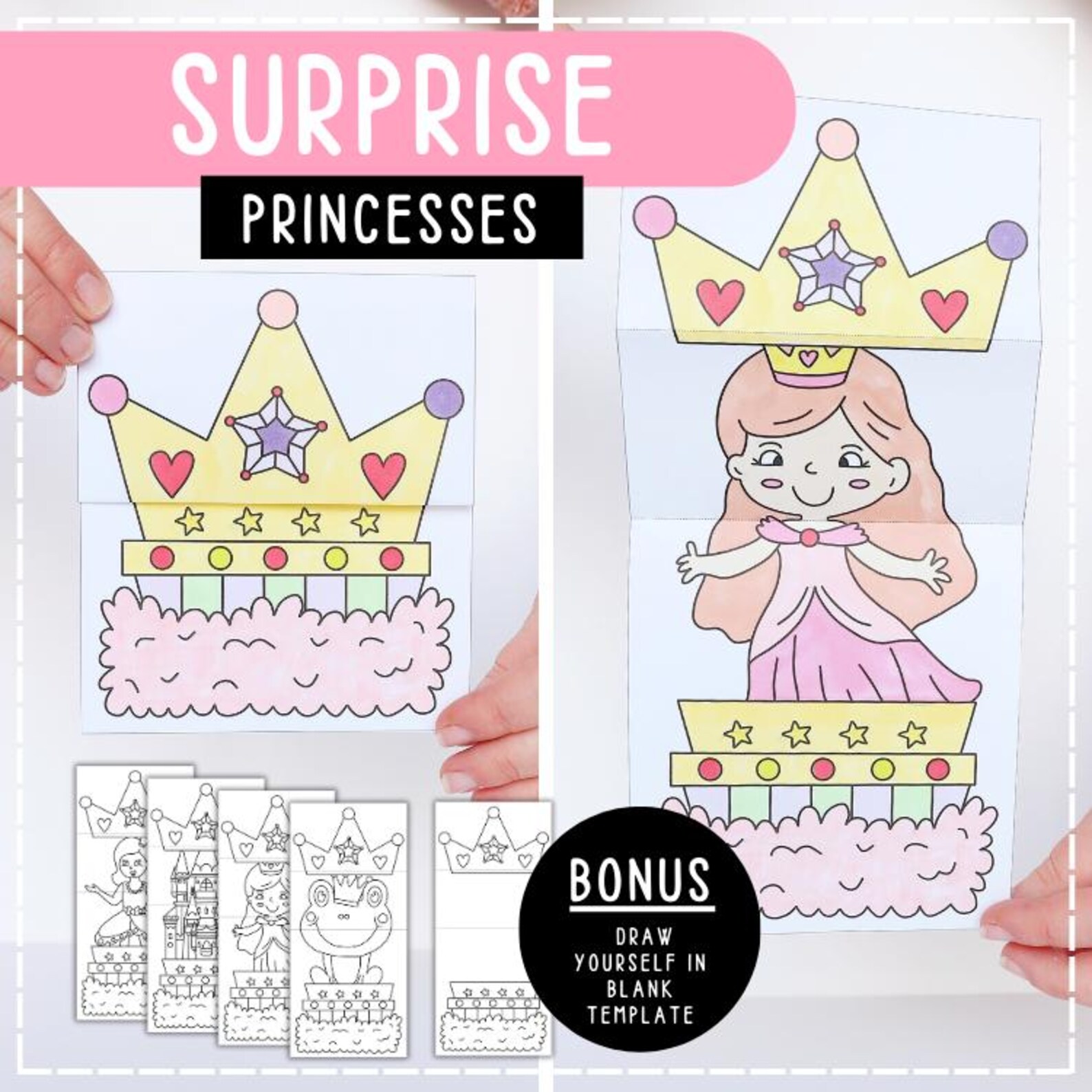 Paper Princess Base Paper Craft Princess Cards for Kids Activites - Etsy