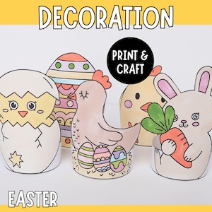 Ostern Dekorationen aus Papier für Kinder - DIY druckbare Vorlagen