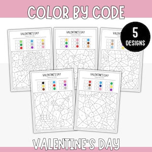 Color by Code Valentine's Day Designs – Fun and Creative Activity for Kids!