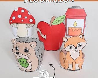 Printable Fall Decorations for Kids – Autumn Coloring Craft Activity