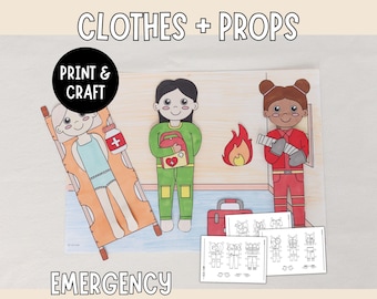Emergency respons Paper Doll Expansion Set – Clothes, Props & Play Background!
