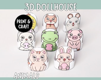 Printable Animals for Dollhouse - DIY Paper Craft for Kids