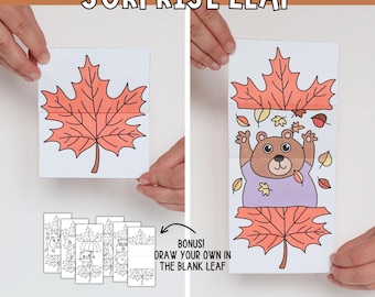 Printable Fall Craft for Kids – 3D Surprise Leaves Activity