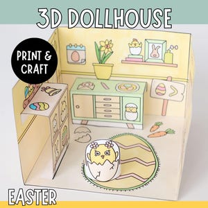 3D Dollhouse – Easter Room Craft for Kids