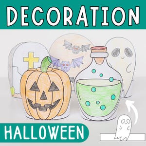 Decoração de mesa de Halloween com papel artesanal