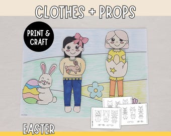 Easter Paper Doll Expansion Set – Clothes, Props & Play Background!