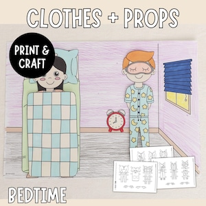 Bedtime Paper Doll Expansion Set – Clothes, Props & Play Background!