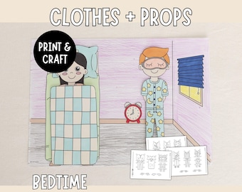 Bedtime Paper Doll Expansion Set – Clothes, Props & Play Background!