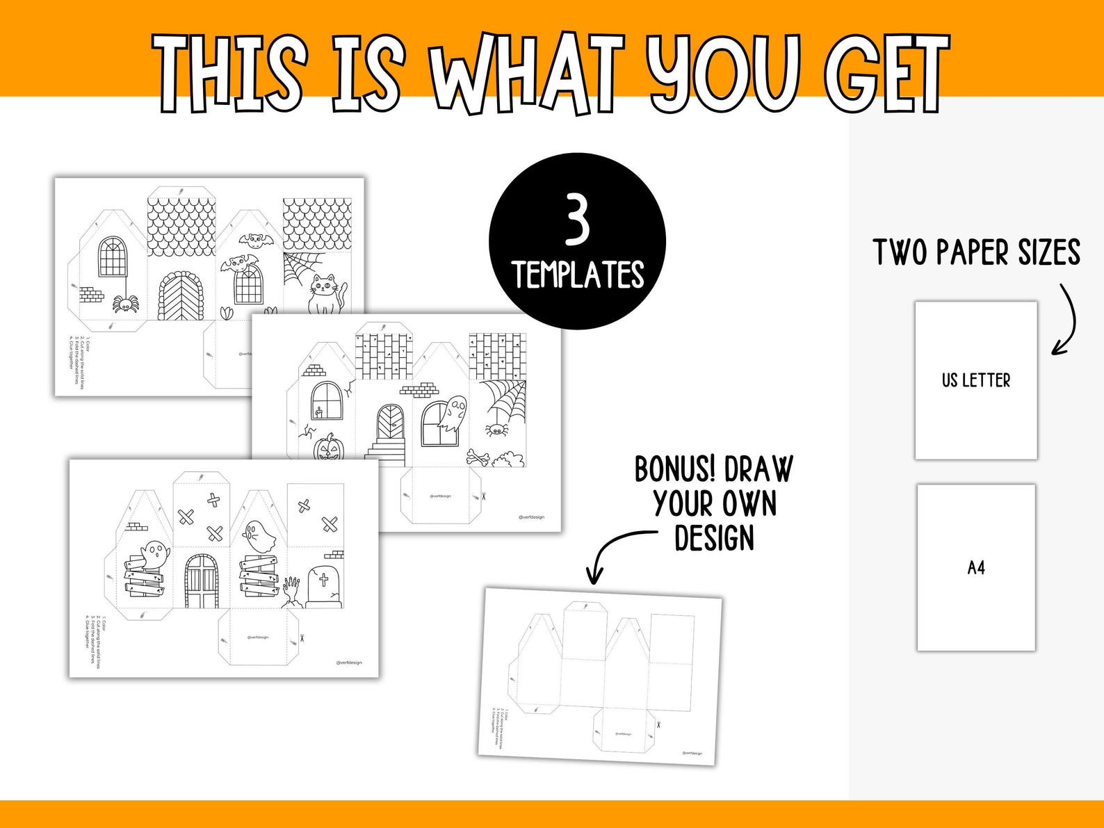 Haunted Halloween Houses 3D Paper - Printable Paper Craft Activity for ...