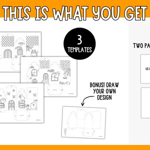 Haunted Halloween Houses 3D Paper - Printable Paper Craft Activity for Kids image 2
