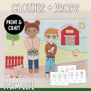 Farm Life Paper Doll Expansion Set – Clothes, Props & Play Background!