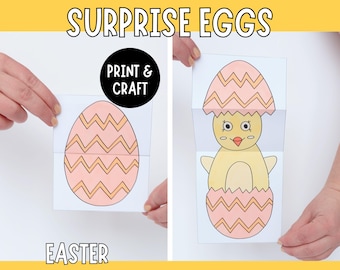 Easter Surprise Egg Cards - Printable Paper Craft for Kids