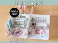 3D Dollhouse Starter Kit for Kids - Printable Craft with Rooms, Furniture and Dolls