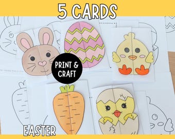 Biglietti di Pasqua - Attività di artigianato di carta stampabile per bambini