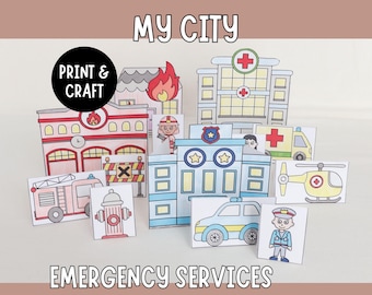 My City – Emergency services| Printable Craft Set