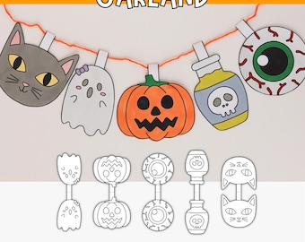 Halloween Garland Craft – Printable Halloween Banner for Kids