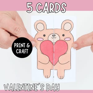 Tarjetas de San Valentín para niños: actividad de manualidades de papel para imprimir y hacer tú mismo