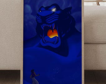 Aladdin Poster - Disney Arabian Nights Wall Art, Magic Carpet Adventure Print, Fairytale Movie Decor