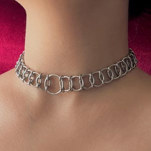 O Ring Chainmail Necklace|Gothic Chainmail Choker|Stainless Steel Chainmail Choker | Ren Fair Necklace | Medieval Jewelry | Handmade Jewelry