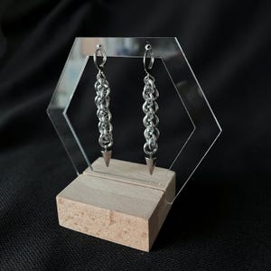 Spiked Chainmail Earrings | Spiky Chainmail Earrings  | Aluminium Chainmail Earrings | Medieval Jewelry | Handmade Jewelry |Ren Fair Jewelry