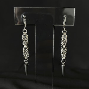 Spiked Byzantine Weave Chainmail Earring | Stainless Steel Earring | Spiked Earrings | Ren Fair | Medieval Jewelry | Handmade Jewelry