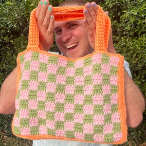 Bolso de hombro de crochet Rainbow Sherbet