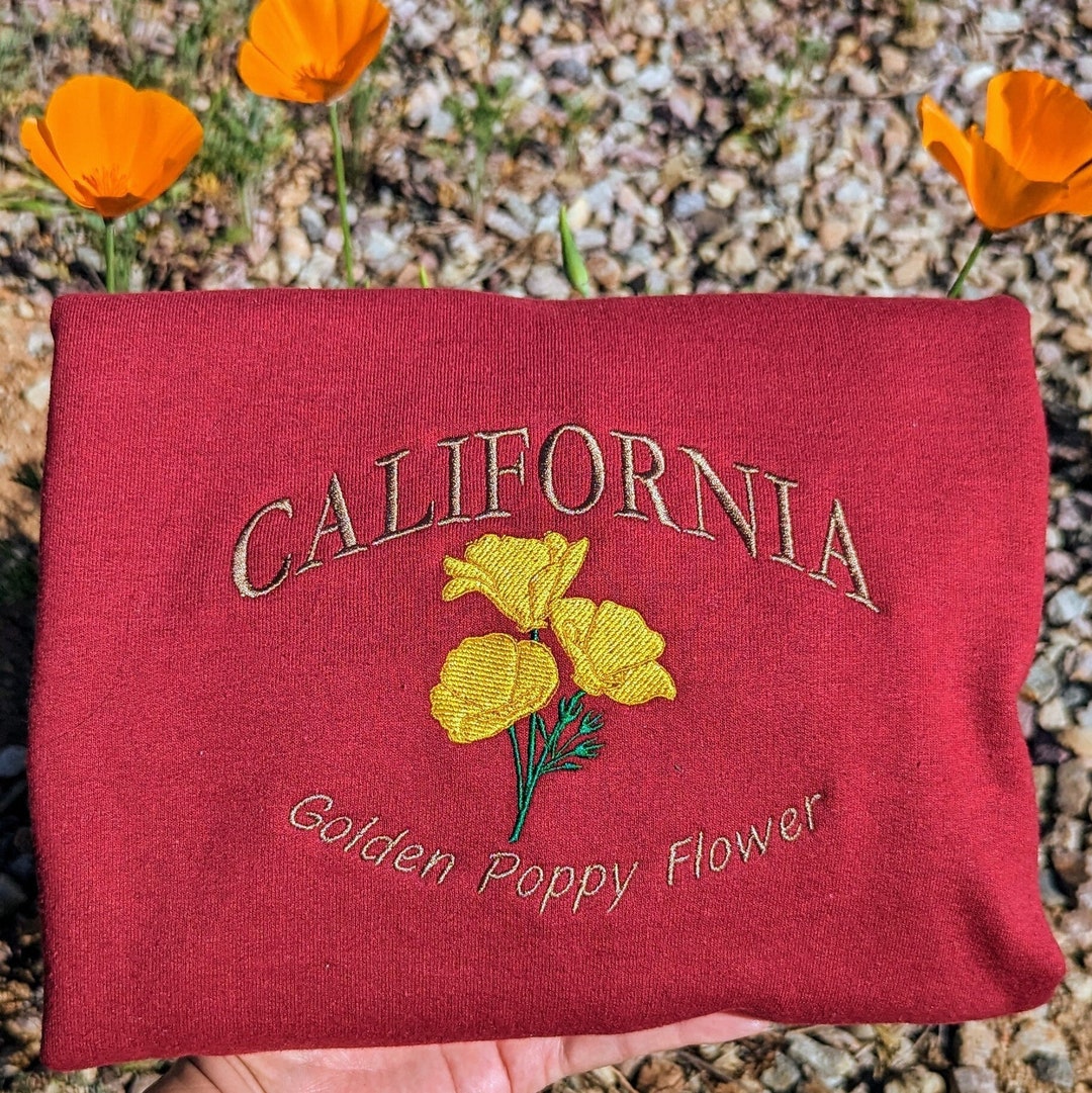 限定品　最安値POPPY EMBROIDERED SWEATSHIRT Embroidered California Poppy Sweatshirt | Unisex State