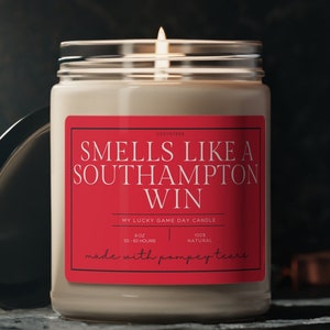 Smells Like a Win Candle, Southampton FC, FA Cup, EFL Championship, Soccer Gift, Champions League, Game Day Candle, Premier League