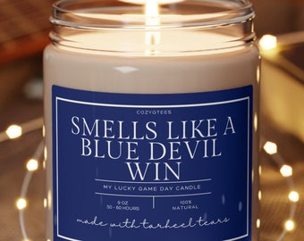 Smells Like a Devils Win Candle, Blue Devils, Game Day Candle, NCAA Basketball Gift, Durham NC, Sports Win Candle, College Win Candle