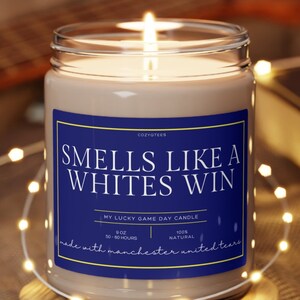 Smells Like a Win Candle, Premier League, Whites FC, Leeds United FC, Scented Candle, Soccer Gift, Champions League, Game Day Candle