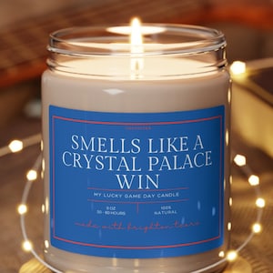 Smells Like a Win Candle, Premier League, Crystal Palace FC, Scented Candle, Soccer Gift, Champions League, Game Day Candle, Palace FC Gifts